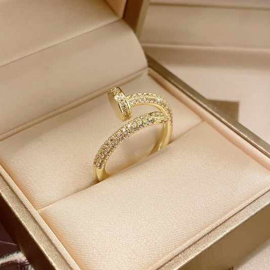 Classic Korean Style Copper Zirconia Ring